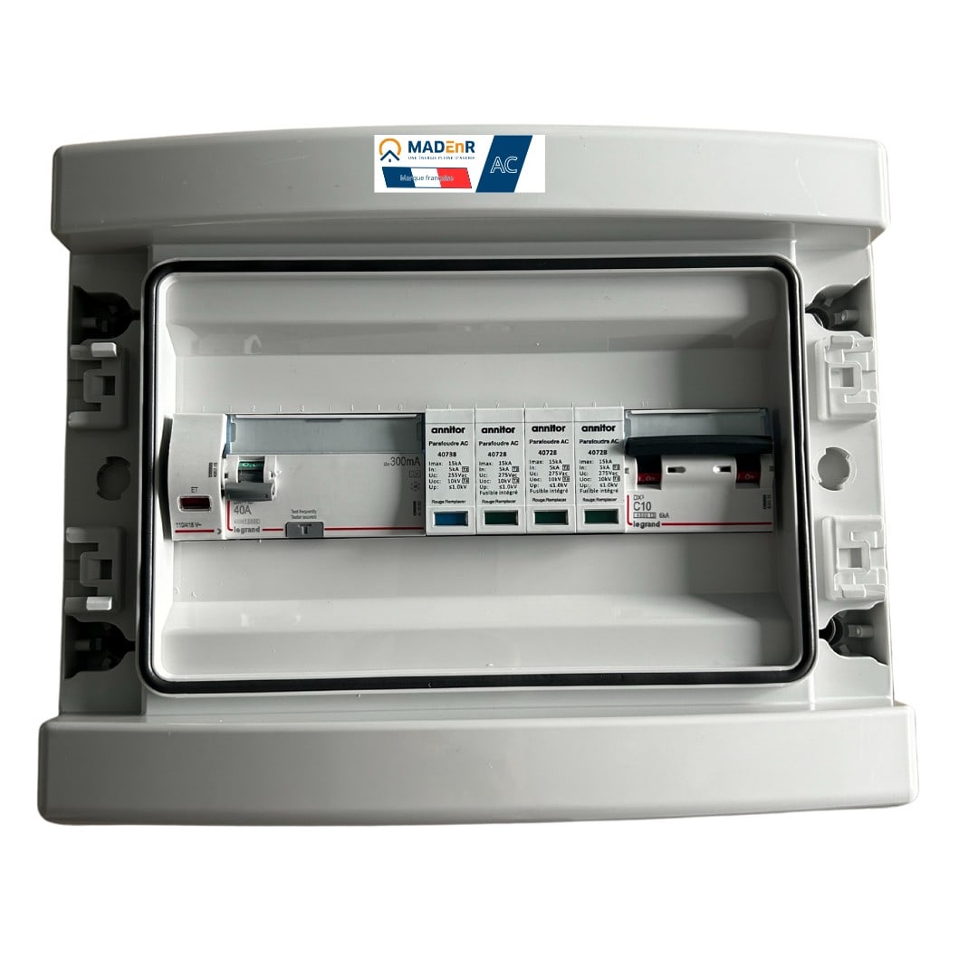 Madenr - Coffret AC triphasé 4-5kW 1 onduleur (C10) bobine Mx LG 300mA