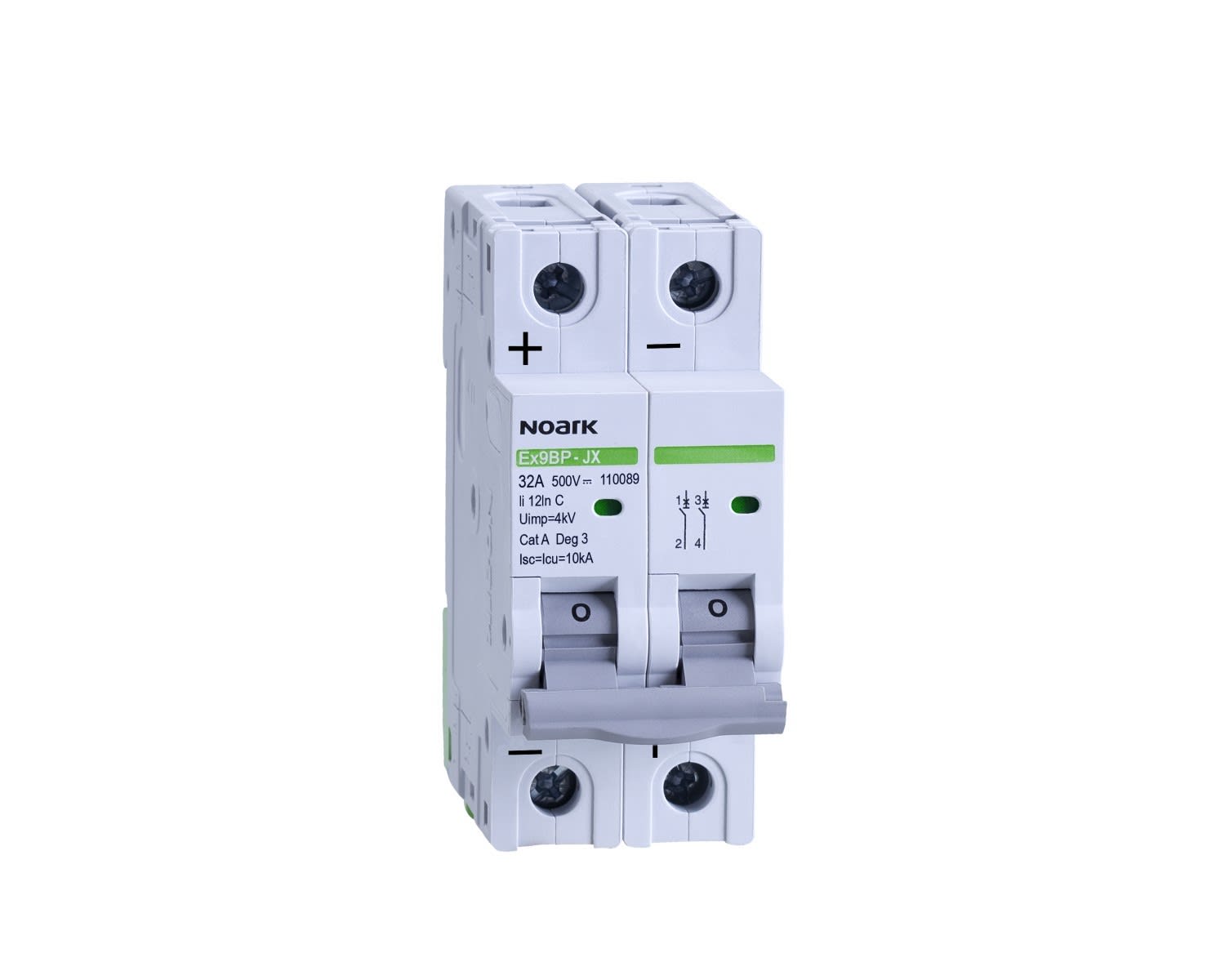 Madenr - Disjoncteur DC 2 pôles Ex9BP-JX(+) 32 A courbe C 10 kA 300 VDC