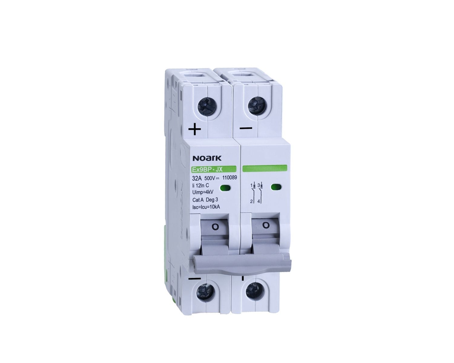 Madenr - Disjoncteur DC 2 pôles Ex9BP-JX(+) 2 A courbe C 10 kA 300 VDC