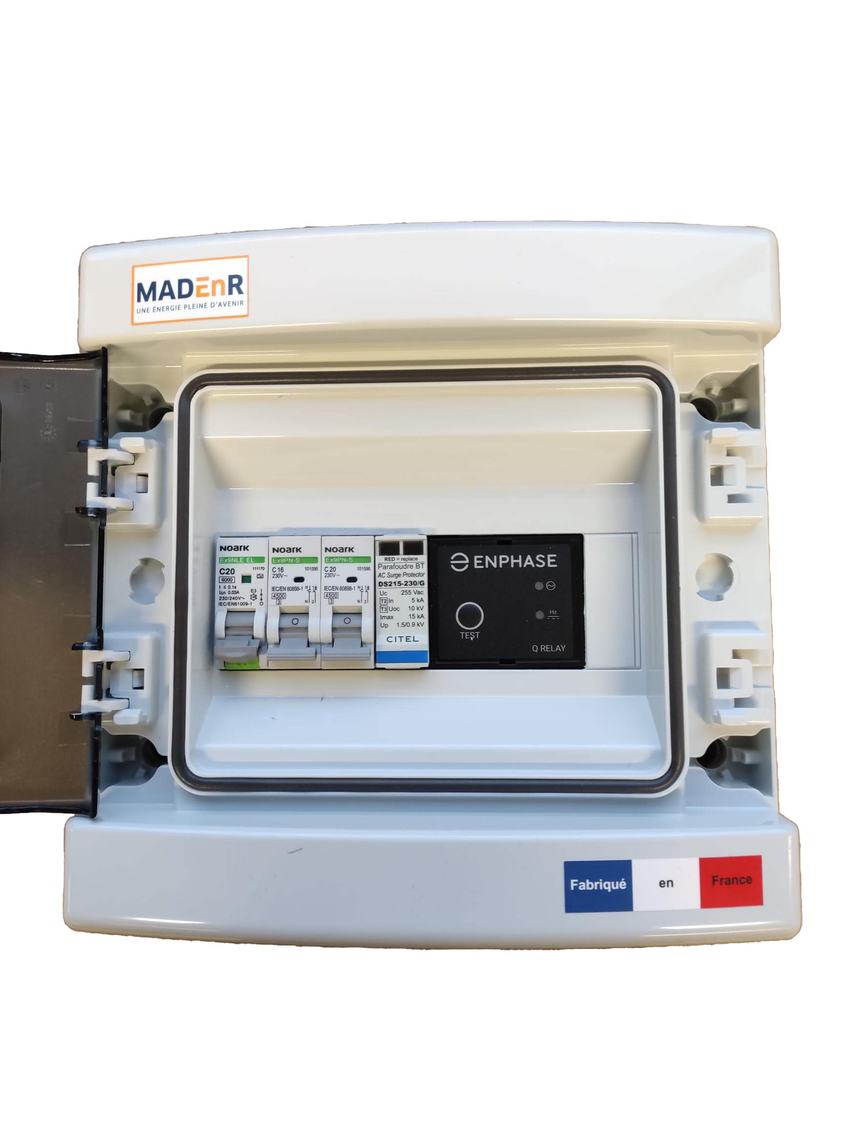 Madenr - Coffret AC micro onduleur mono enphase 1-3kW (C20) place 1QR + C2/C20