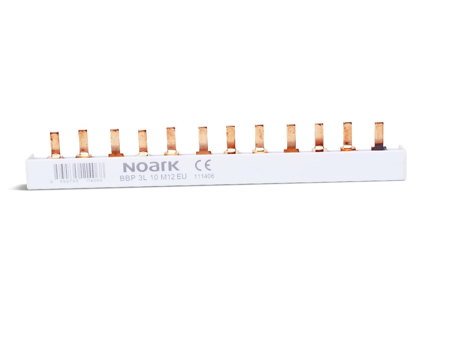 Madenr - Busbar M12, 3 phases, 63 A, 10mm², 12 circuits pour Ex9B40J, embouts inclus