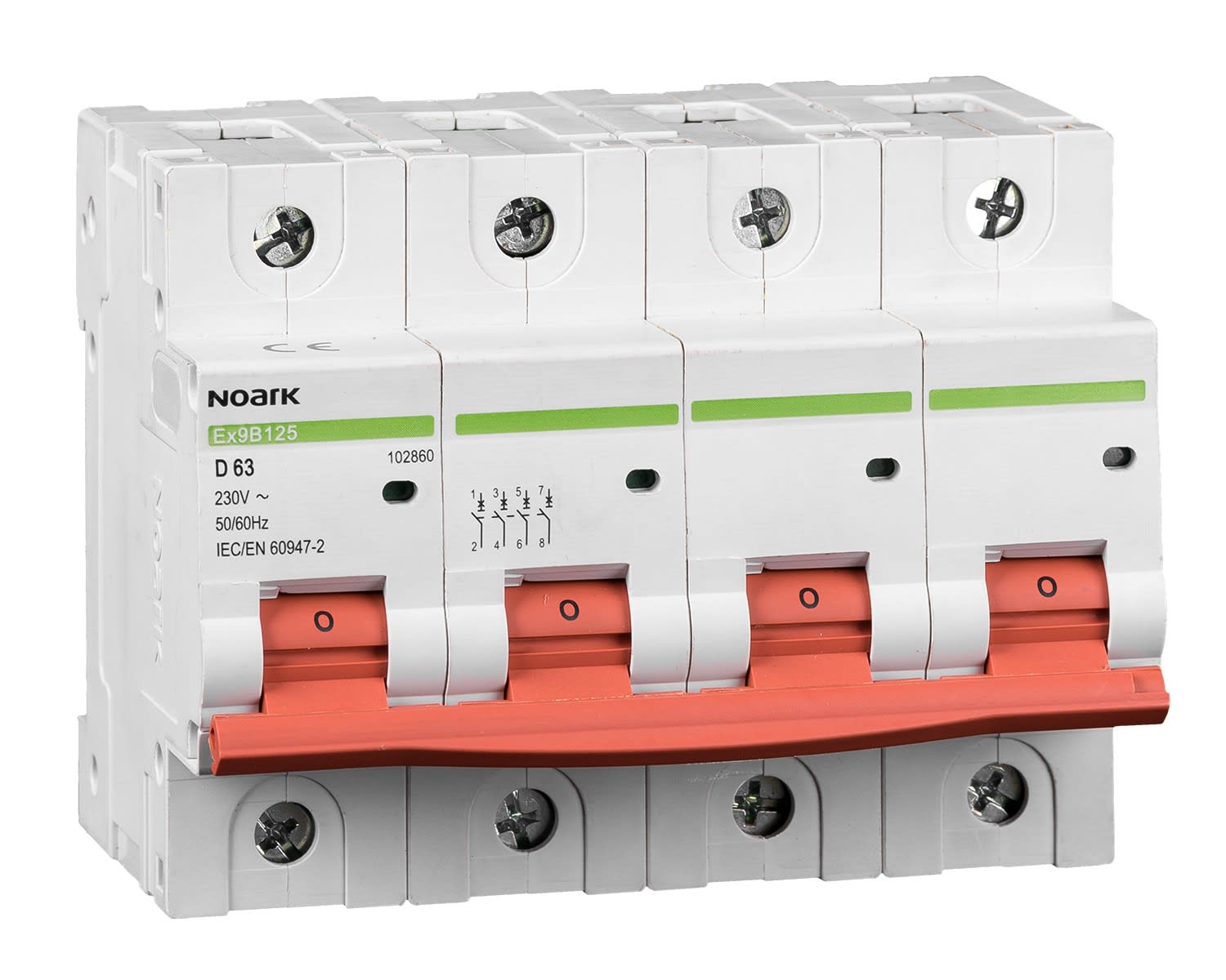 Madenr - Disjoncteur 4 pôles Ex9B125 80 A courbe B 20 kA