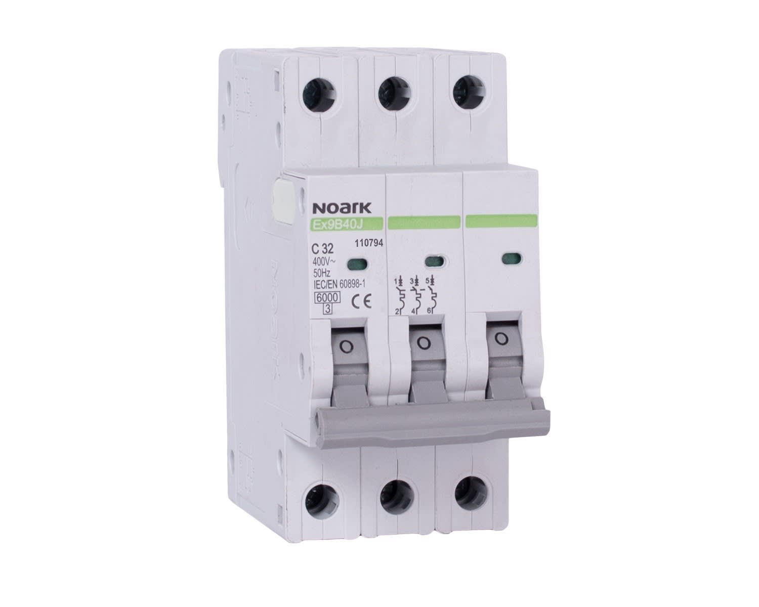 Madenr - Disjoncteur miniature 3 pôles Ex9B40J 16 A courbe C 6 kA