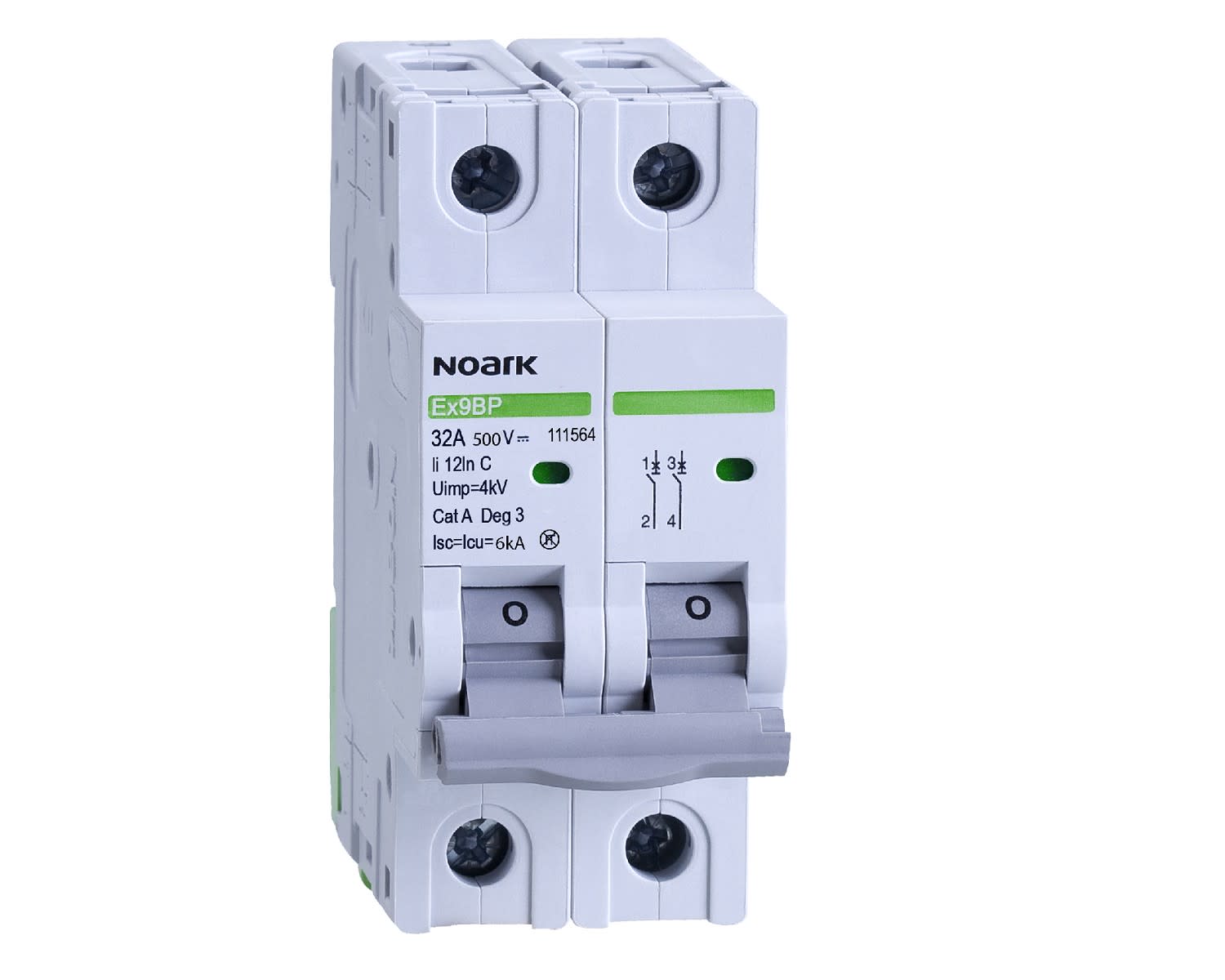 Madenr - Disjoncteur DC 2 pôles Ex9BP 50 A courbe K 6 kA 500 VDC