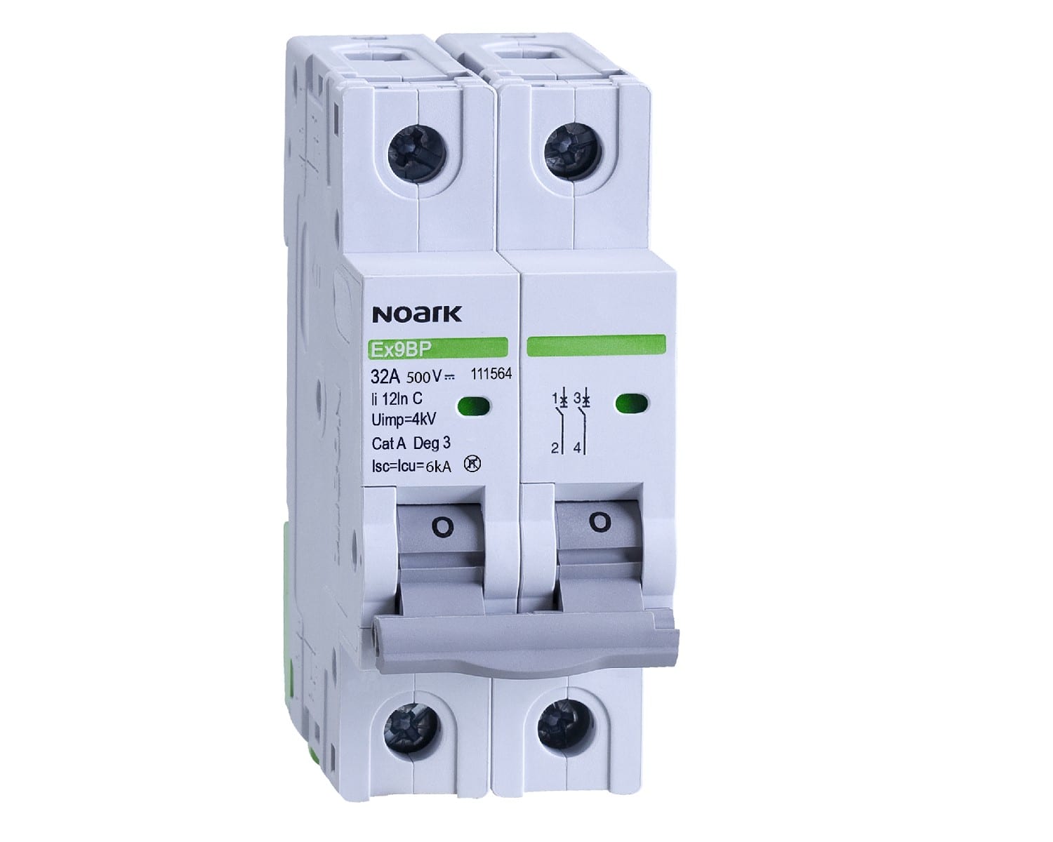 Madenr - Disjoncteur DC 2 pôles Ex9BP 40 A courbe C 6 kA 500 VDC