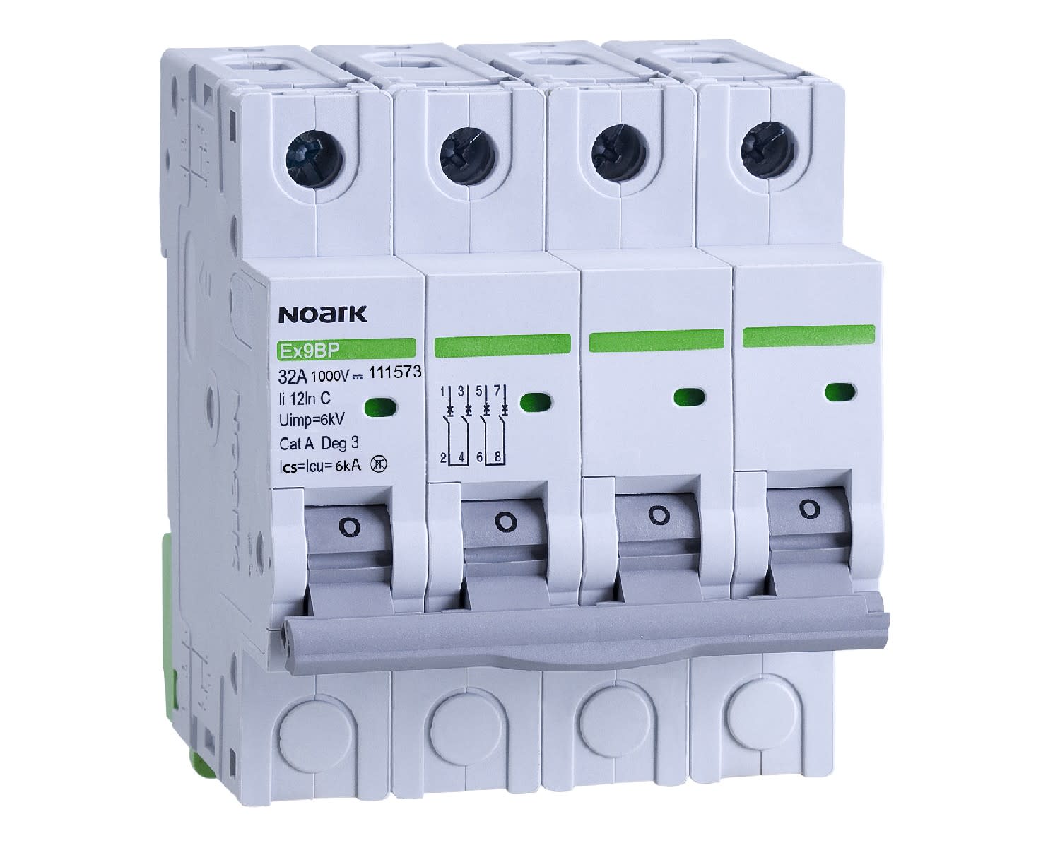 Madenr - Disjoncteur DC 4 pôles Ex9BP 16 A courbe C 6 kA 1000 VDC