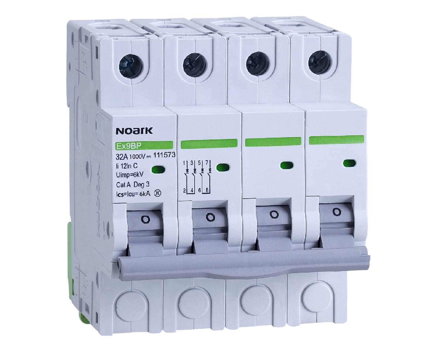 Madenr - Disjoncteur DC 4 pôles Ex9BP 25 A courbe C 6 kA 1000 VDC