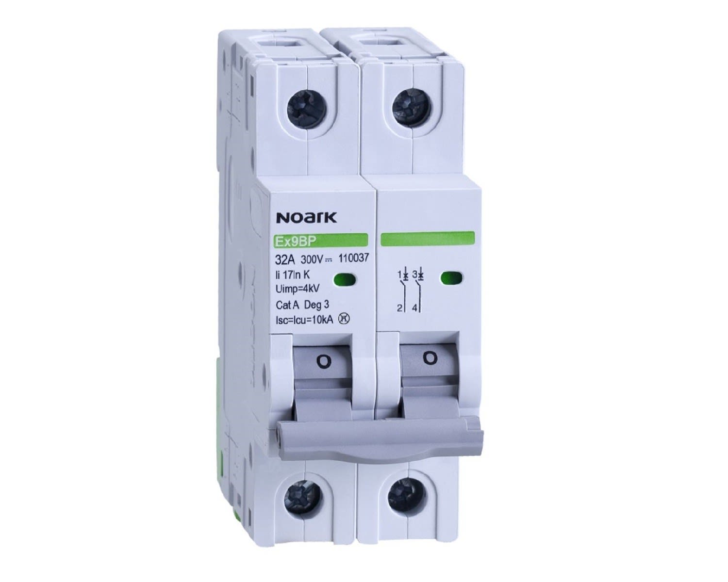 Madenr - Disjoncteur DC 2 pôles Ex9BP 4 A courbe C 10 kA 300 VDC