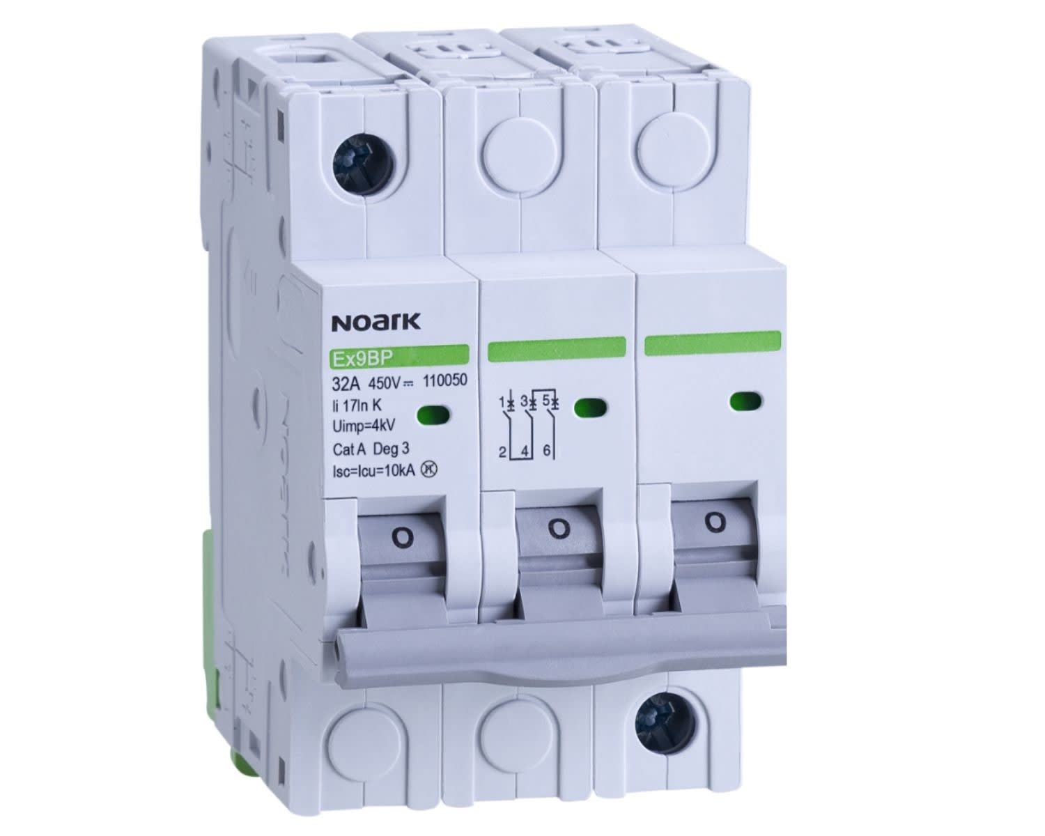 Madenr - Disjoncteur DC 3 pôles Ex9BP 2 A courbe C 10 kA 450 VDC