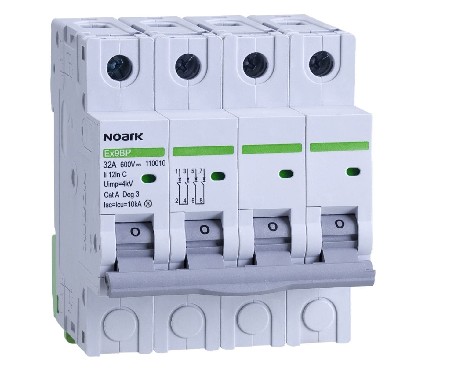 Madenr - Disjoncteur DC 4 pôles Ex9BP 63 A courbe C 10 kA 600 VDC