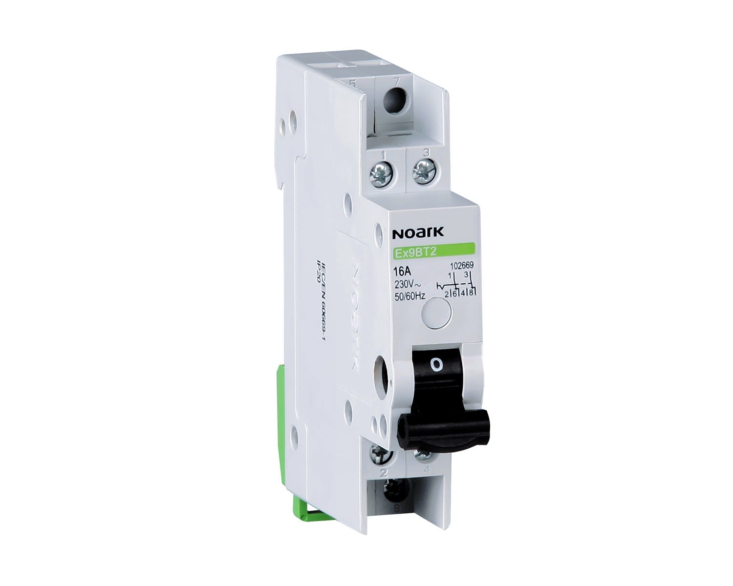 Madenr - Commutateur inverseur Ex9BT2 contacts auxiliaires 1 NO + 3 NF, 16 A, levier noir