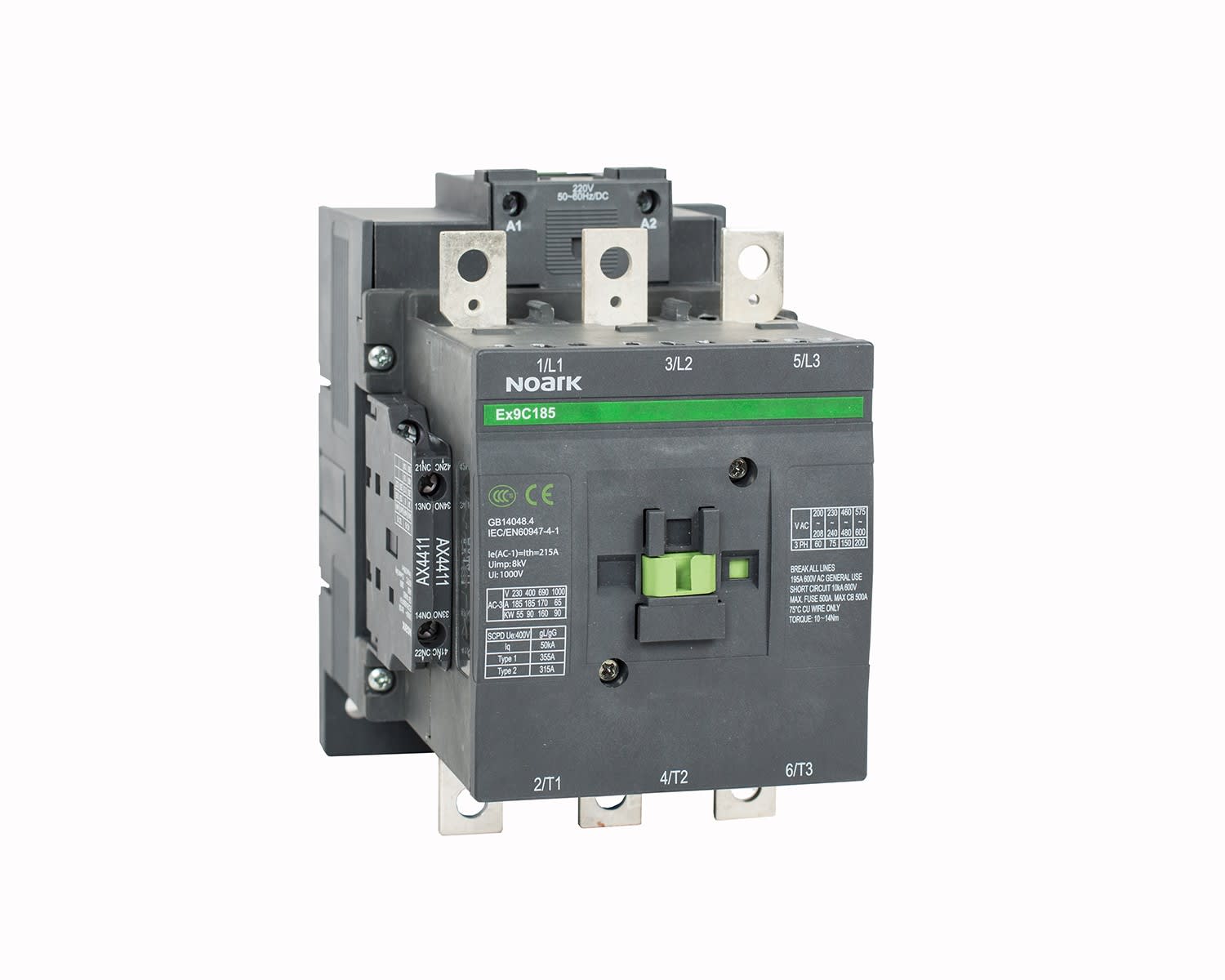 Madenr - Contacteur réversible 3 pôles Ex9C150 415VAC 38 A contact auxiliaire 2 NO + 2NF