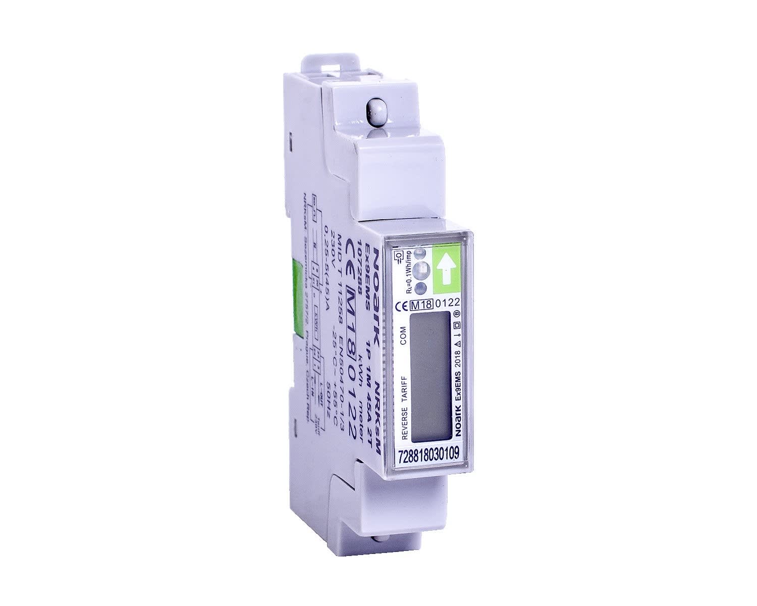 Madenr - Compteur d'énergie Smart Ex9EMS 1 pôle, 45 A, écran LCD, 2 tarifs, com Modbus