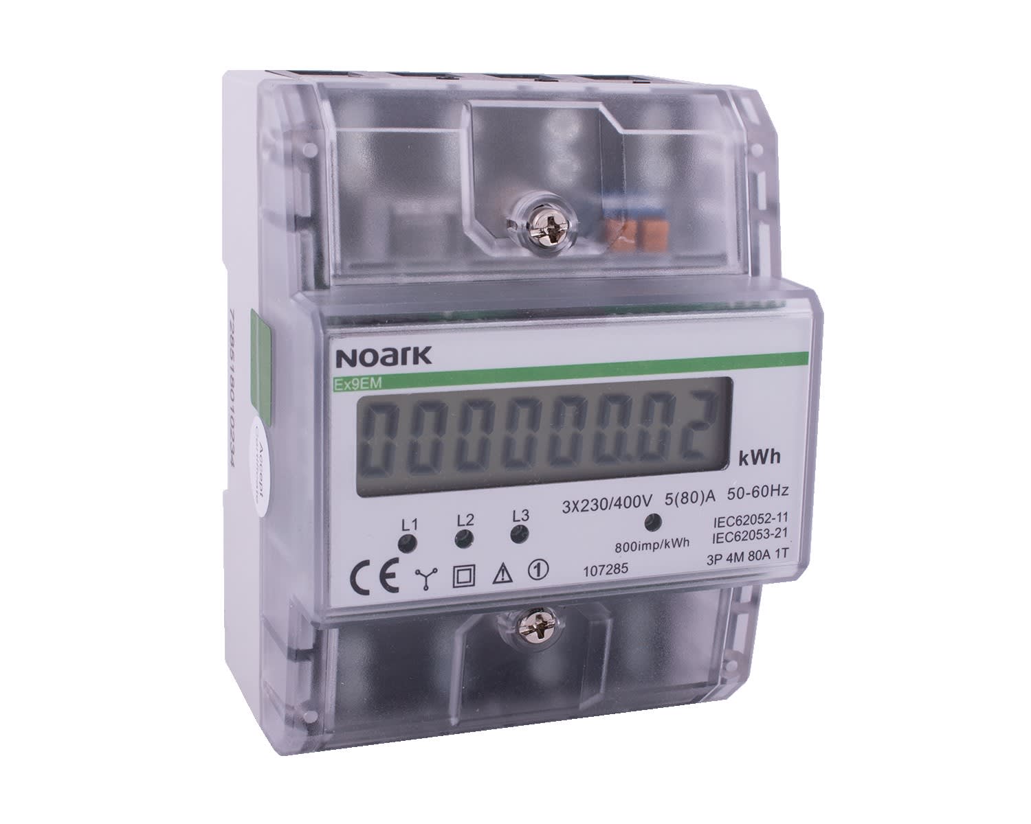 Madenr - Compteur d'énergie Ex9EM 3 pôles, 80 A, écran LCD