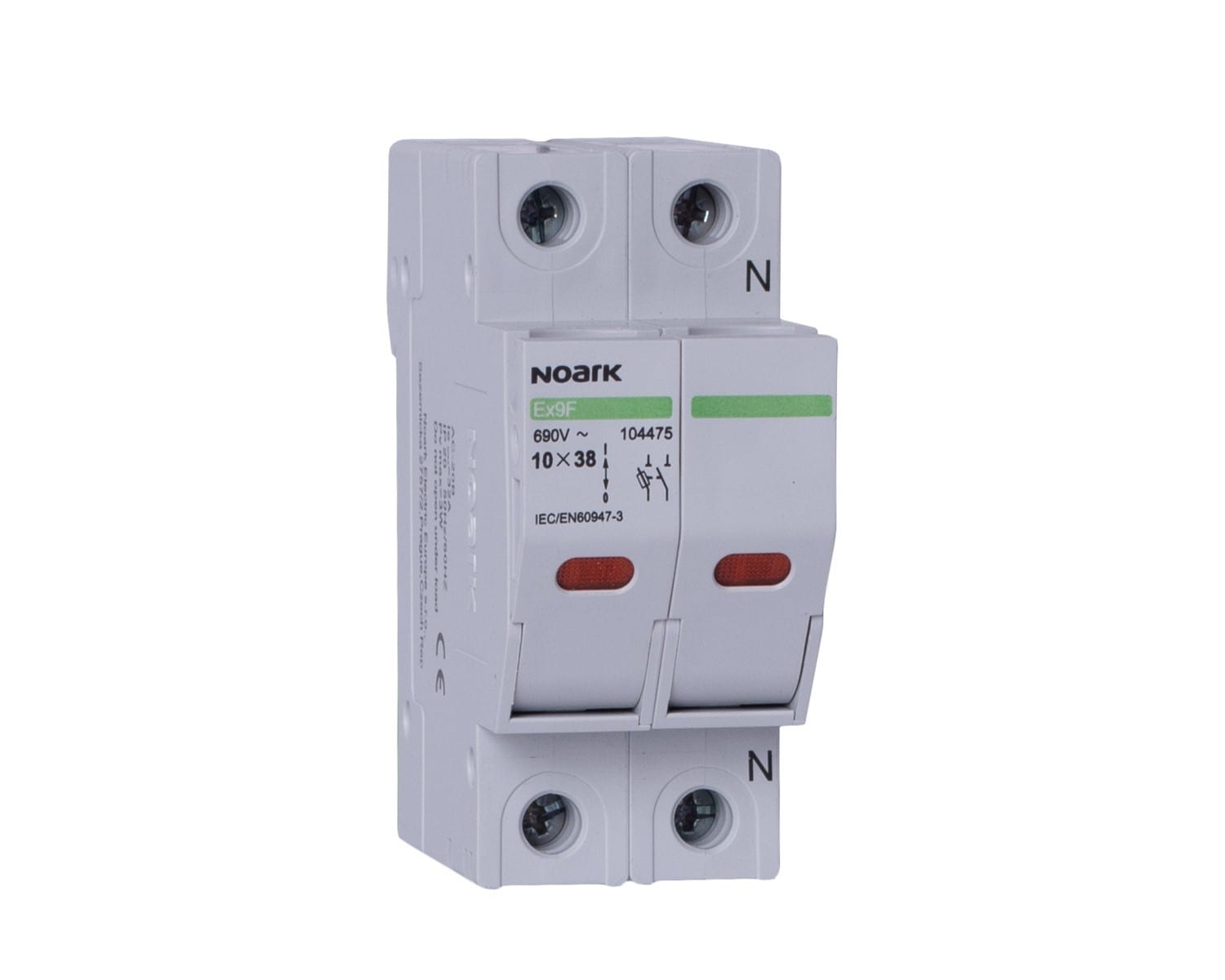 Madenr - Porte fusible cylindrique Ex9F pour fusible 10x38mm 32 A 3 pôles + Neutre