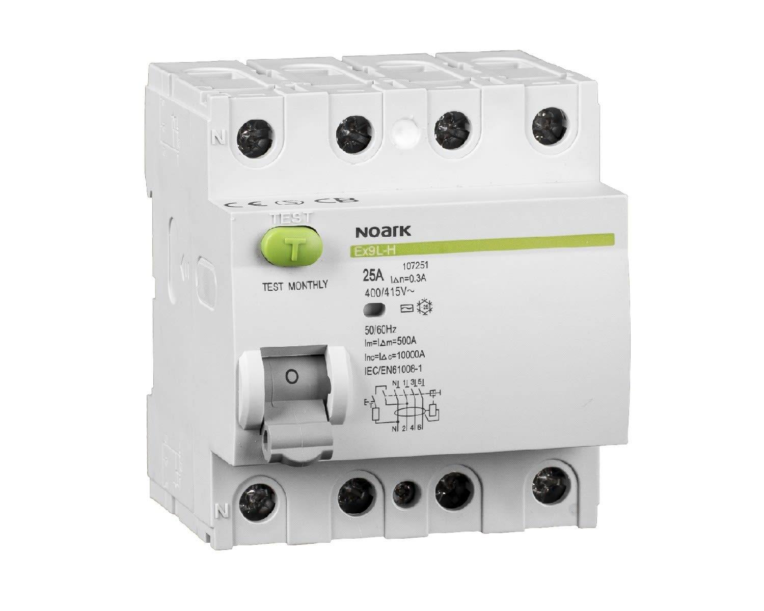 Madenr - Interrupteur différentiel 4 pôles Ex9L-H 16 A type A 100mA 10kA