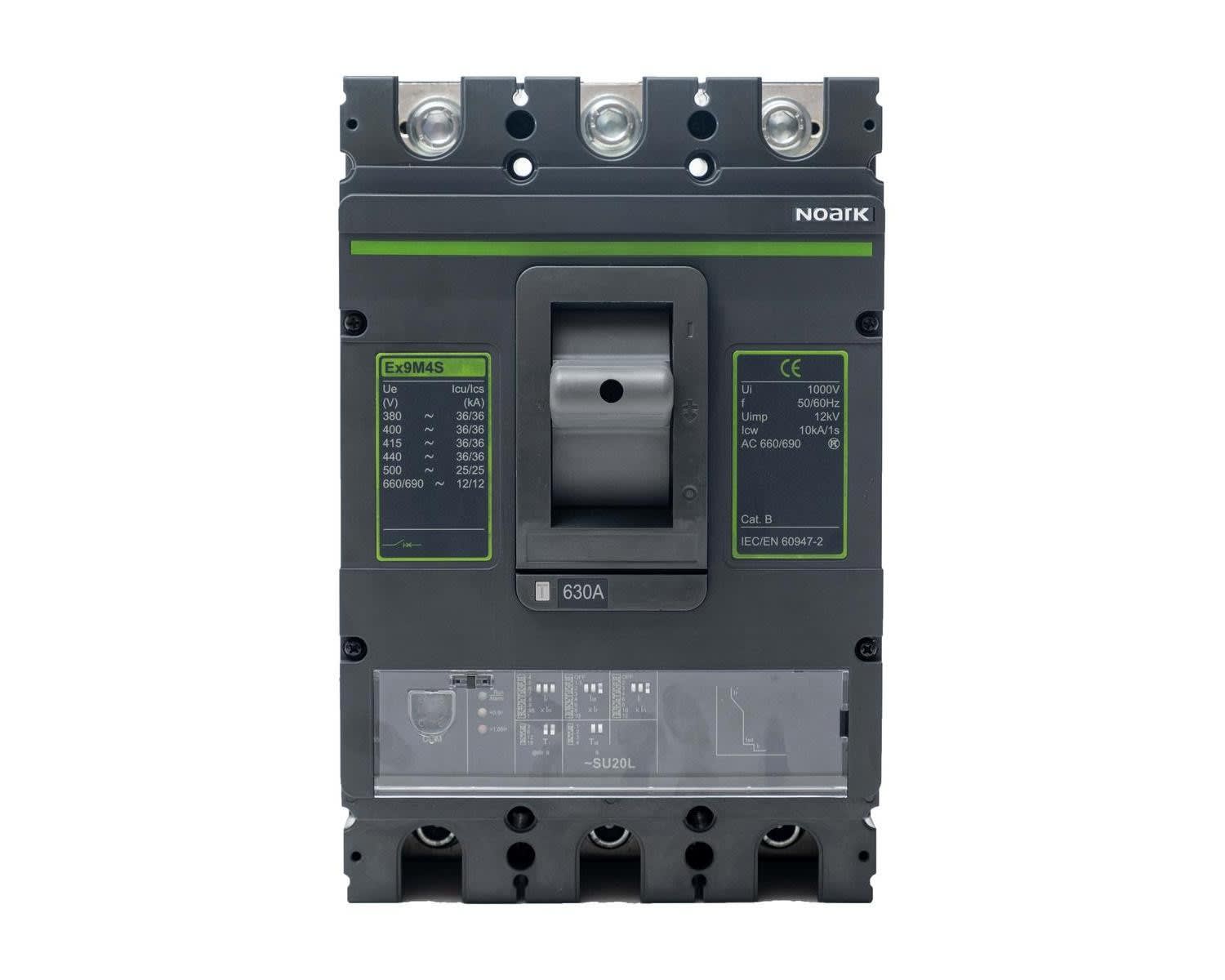 Madenr - Disjoncteur 3 pôles AC compact boitier moulé Ex9M3P SU20L 630 A, Icu=150kA