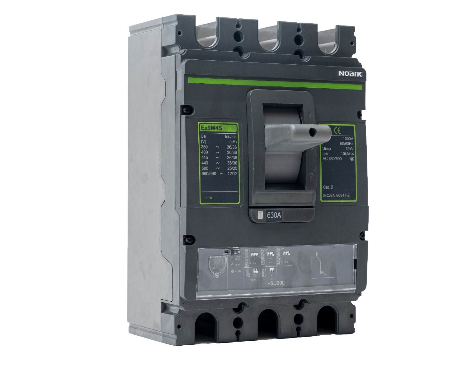 Madenr - Disjoncteur 3 pôles AC compact boitier moulé Ex9M5S SU20L 800 A, Icu=36kA