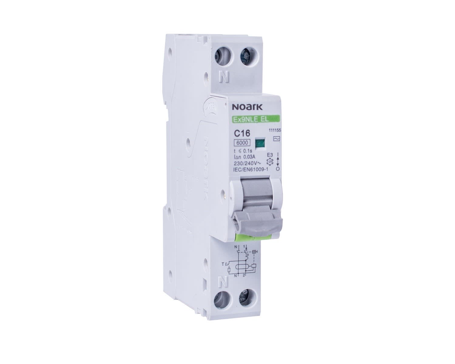 Madenr - Disjoncteur différentiel 1 pôle + Neutre Ex9NLE 32 A 30mA courbe C type A 6kA