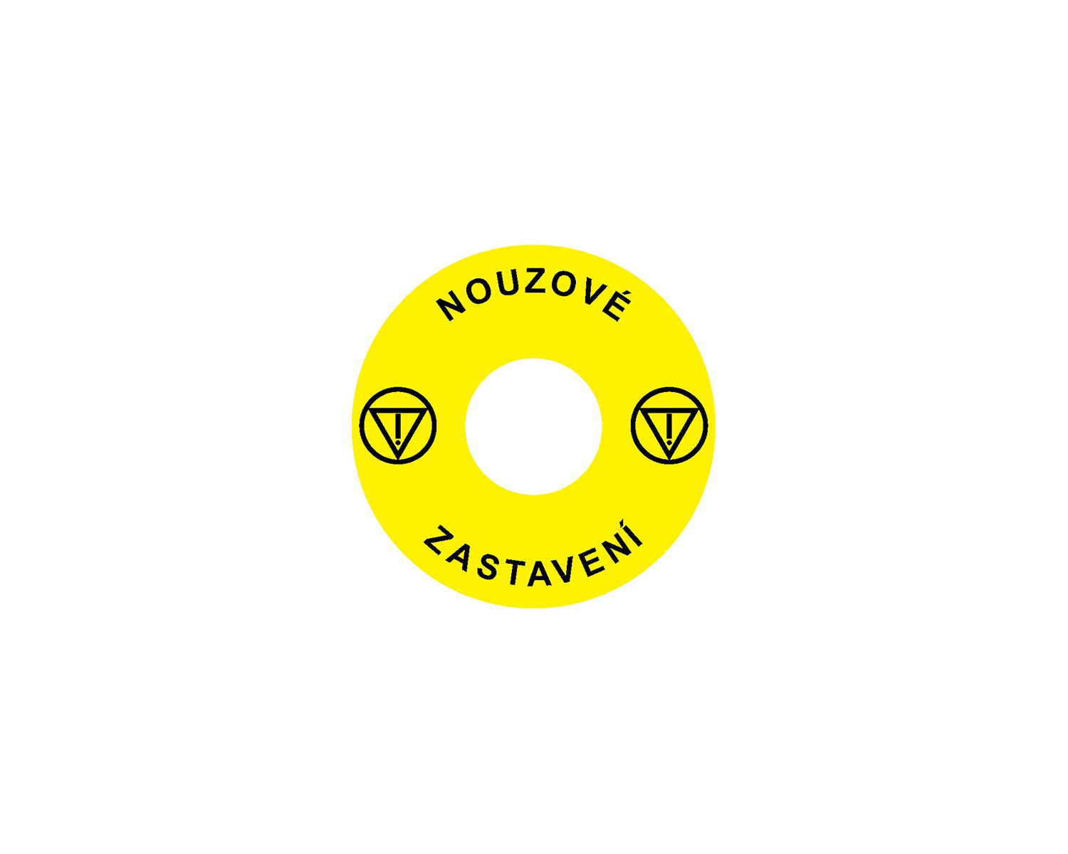 Madenr - Etiquette adhésive Ex9P1 H pour arrêt d'urgence taille 60 mm, jaune, Tchèque