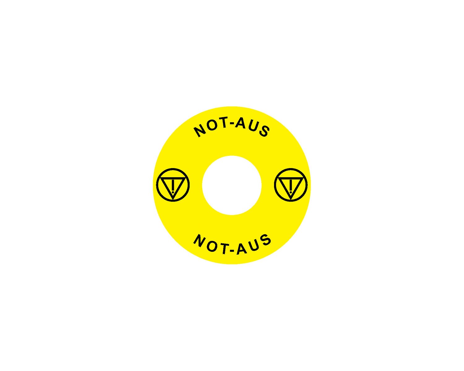 Madenr - Etiquette adhésive Ex9P1 H pour arrêt d'urgence taille 60 mm, jaune, Allemand