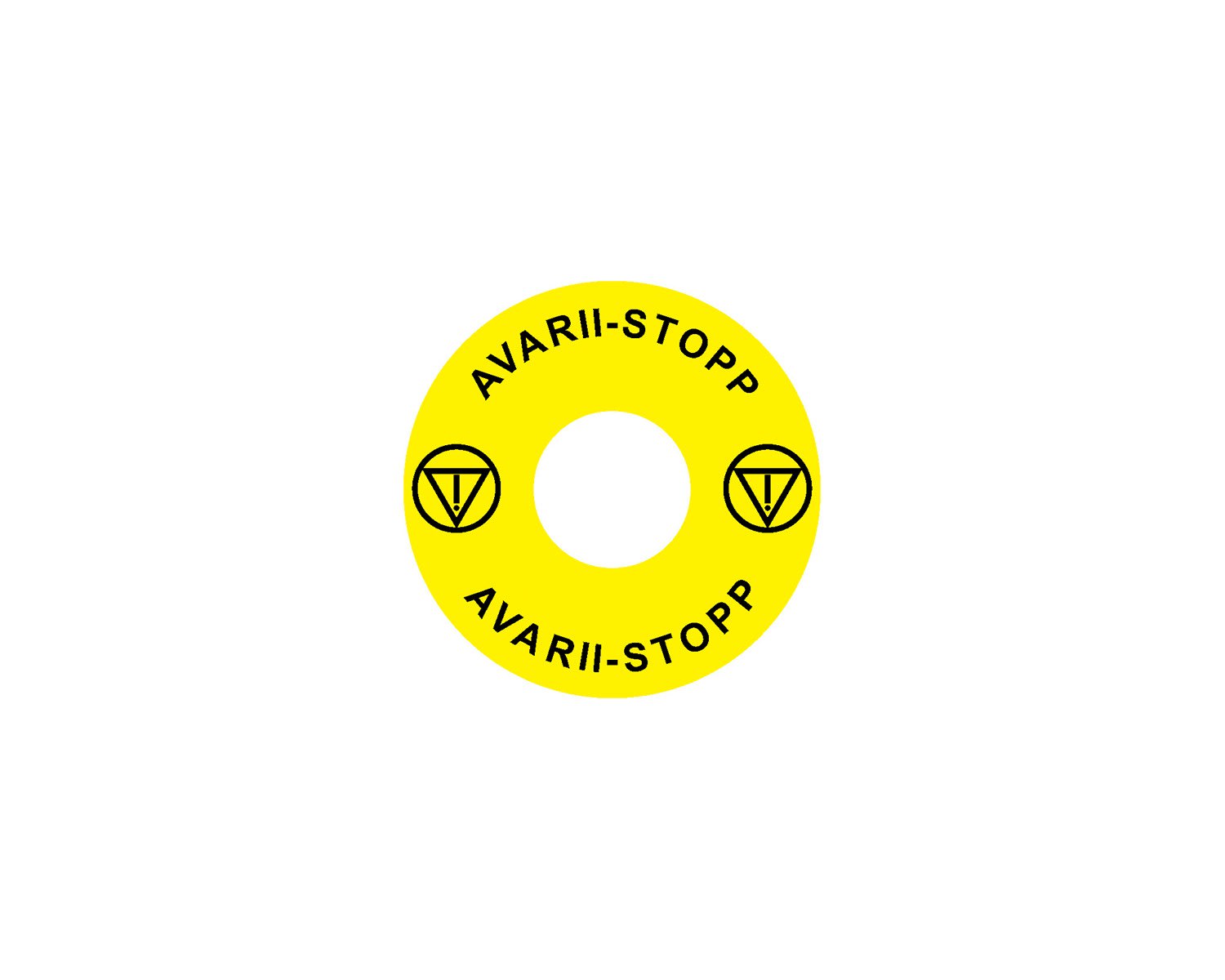 Madenr - Etiquette adhésive Ex9P1 H pour arrêt d'urgence taille 60 mm, jaune, Estonien