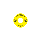 Madenr - Etiquette adhésive Ex9P1 H pour arrêt d'urgence taille 60 mm, jaune, Anglais