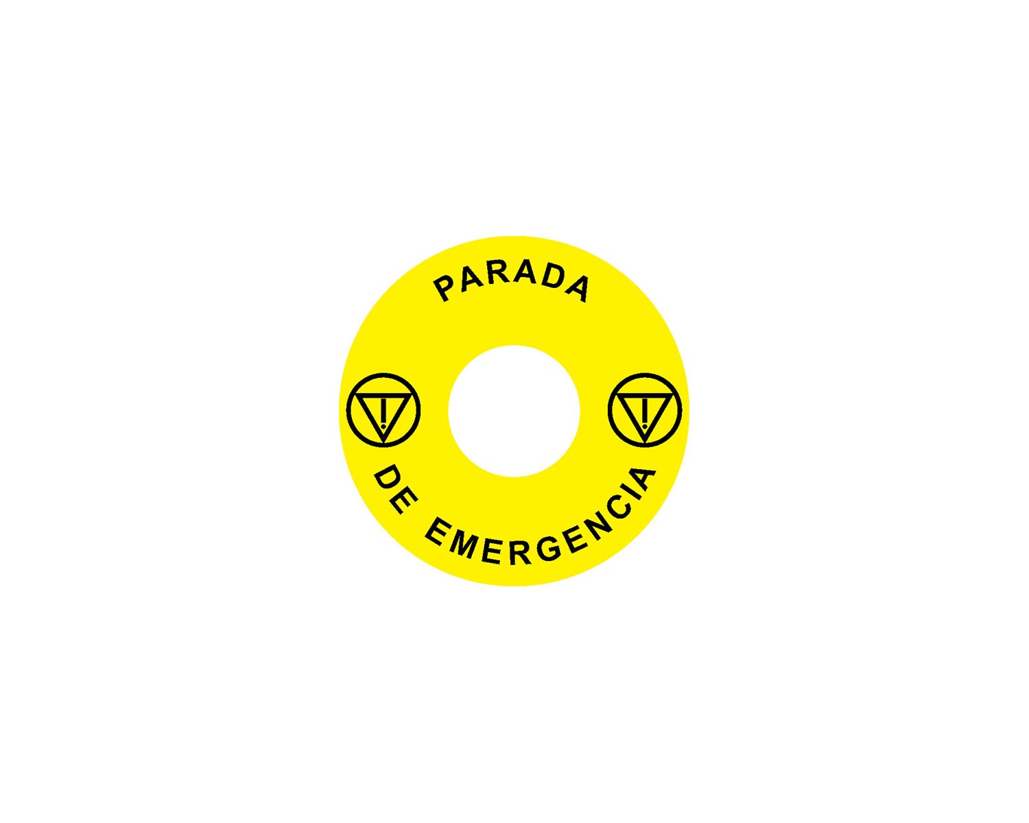 Madenr - Etiquette adhésive Ex9P1 H pour arrêt d'urgence taille 60 mm, jaune, Espagnol