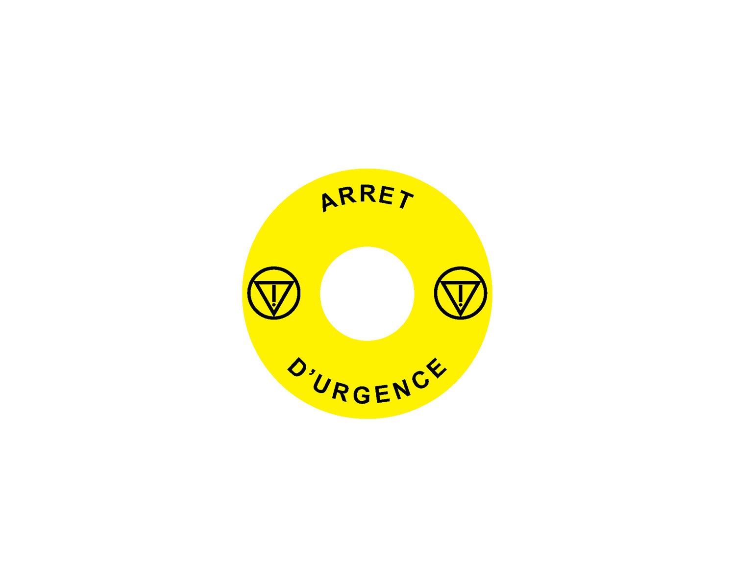 Madenr - Etiquette adhésive Ex9P1 H pour arrêt d'urgence taille 60 mm, jaune, Français