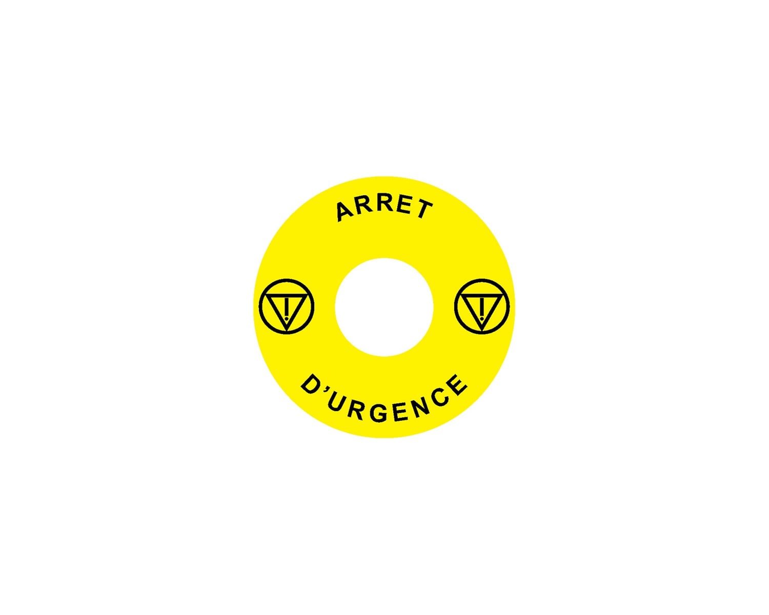 Madenr - Etiquette adhésive Ex9P1 H pour arrêt d'urgence taille 60 mm, jaune, Français