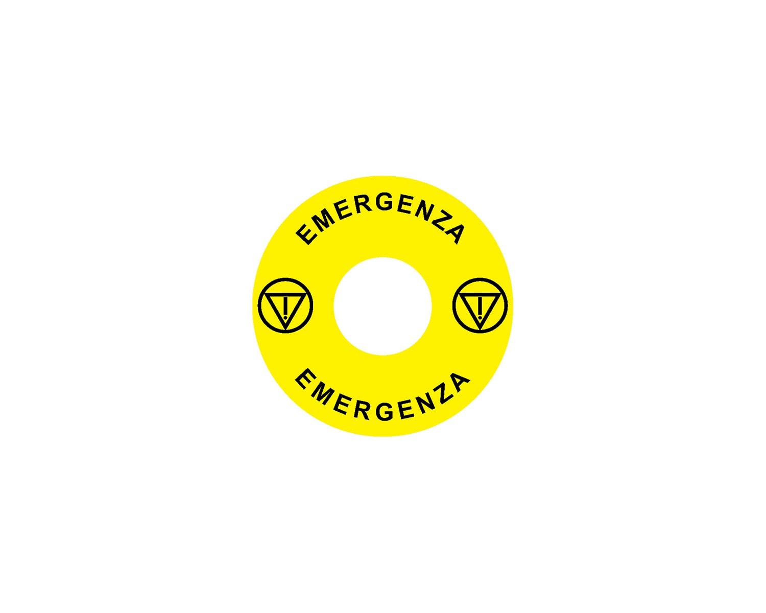 Madenr - Etiquette adhésive Ex9P1 H pour arrêt d'urgence taille 60 mm, jaune, Italien