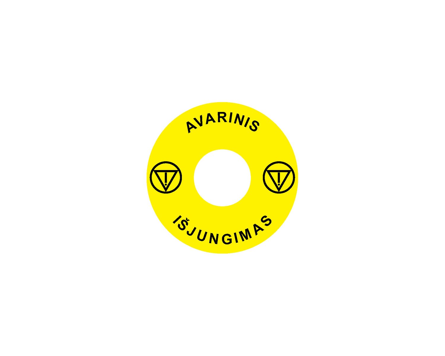 Madenr - Etiquette adhésive Ex9P1 H pour arrêt d'urgence taille 60 mm, jaune, Lituanien