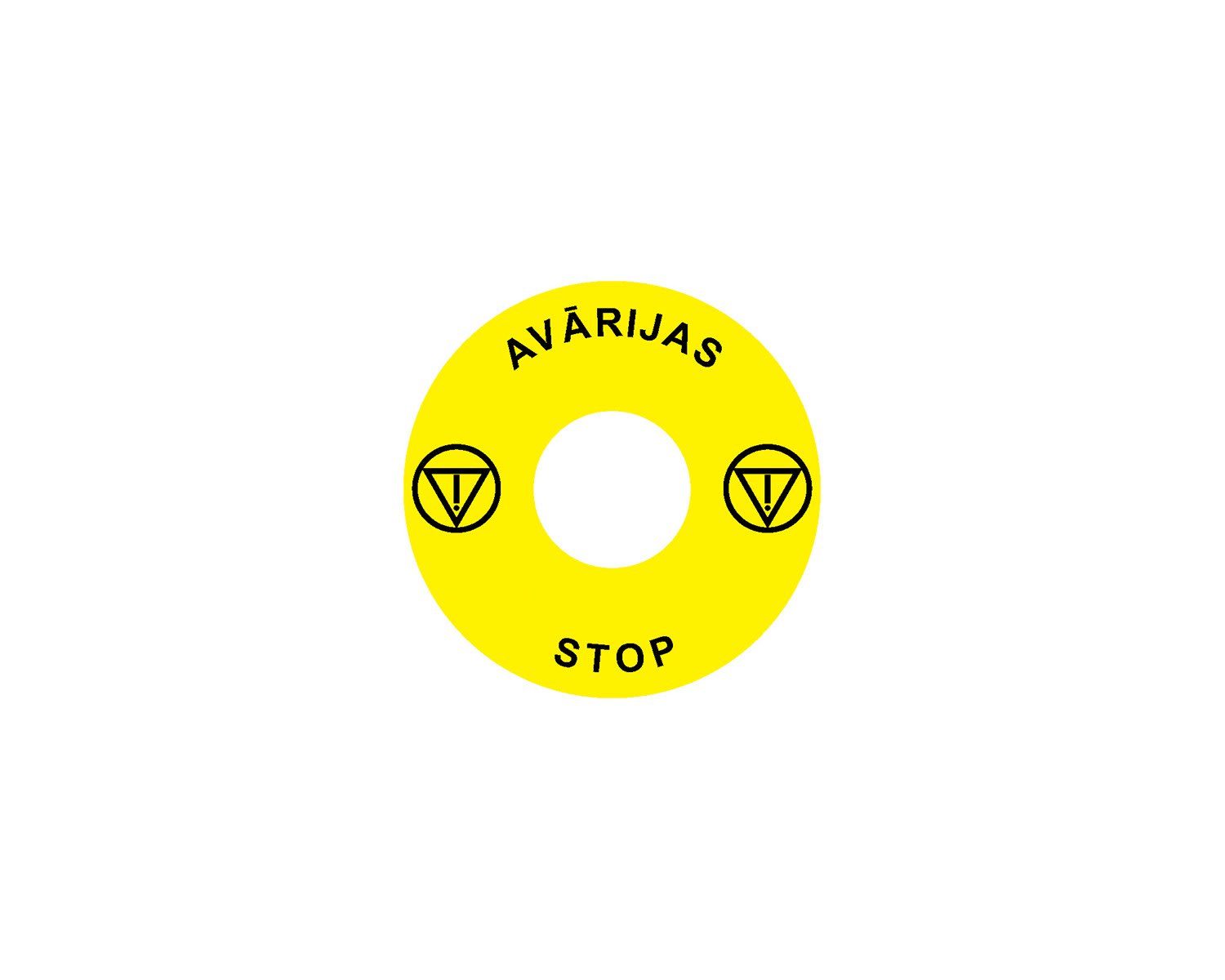 Madenr - Etiquette adhésive Ex9P1 H pour arrêt d'urgence taille 60 mm, jaune, Lettonien