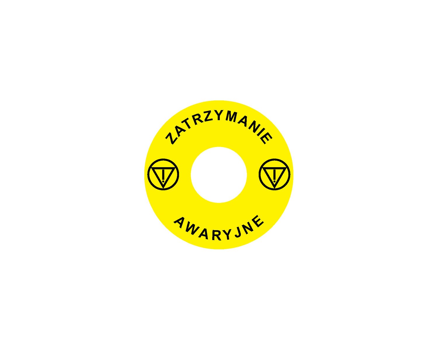 Madenr - Etiquette adhésive Ex9P1 H pour arrêt d'urgence taille 60 mm, jaune, Polonais