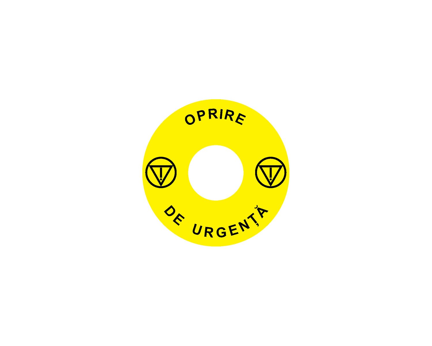 Madenr - Etiquette adhésive Ex9P1 H pour arrêt d'urgence taille 60 mm, jaune, Roumain