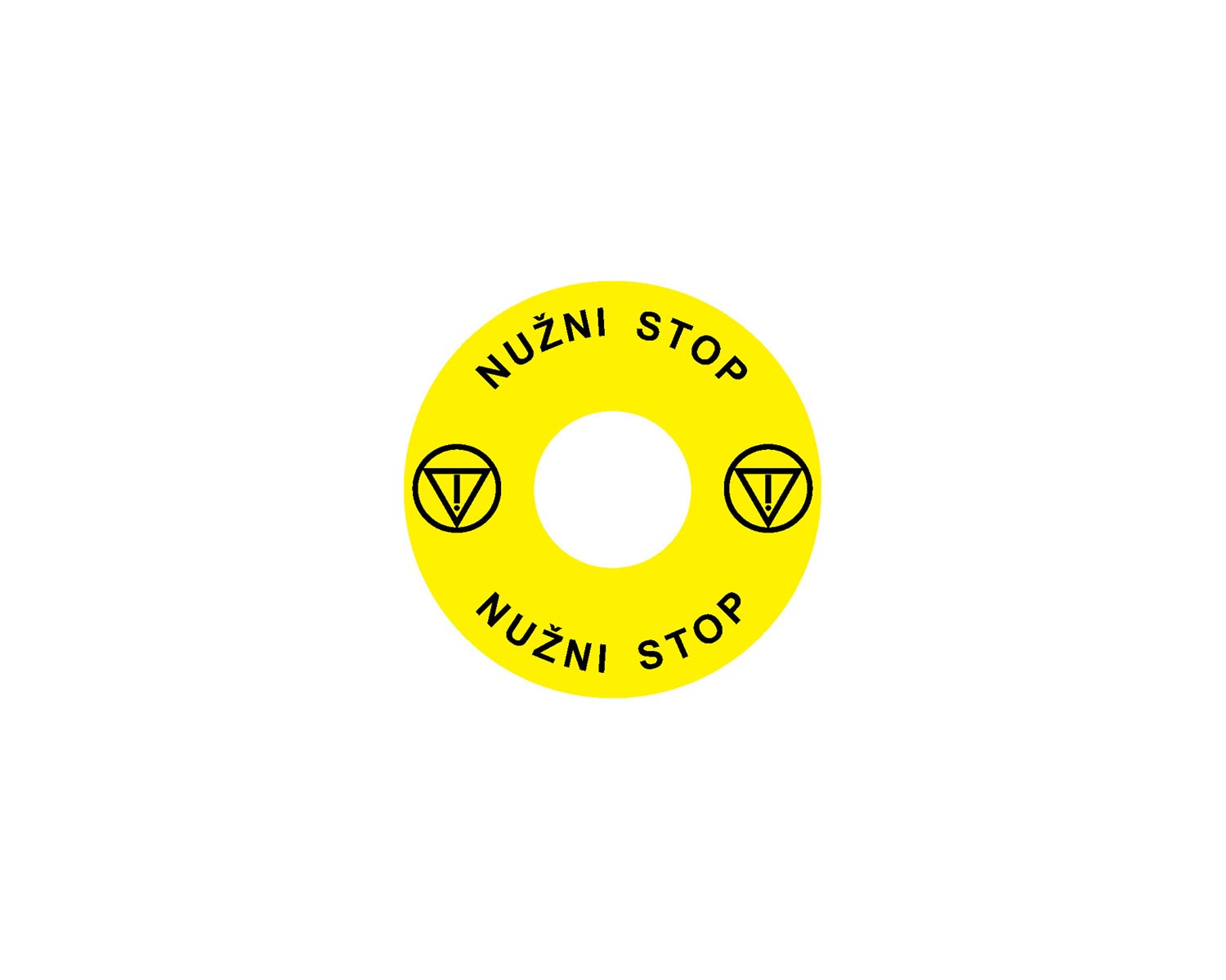 Madenr - Etiquette adhésive Ex9P1 H pour arrêt d'urgence taille 60 mm, jaune, Serbe