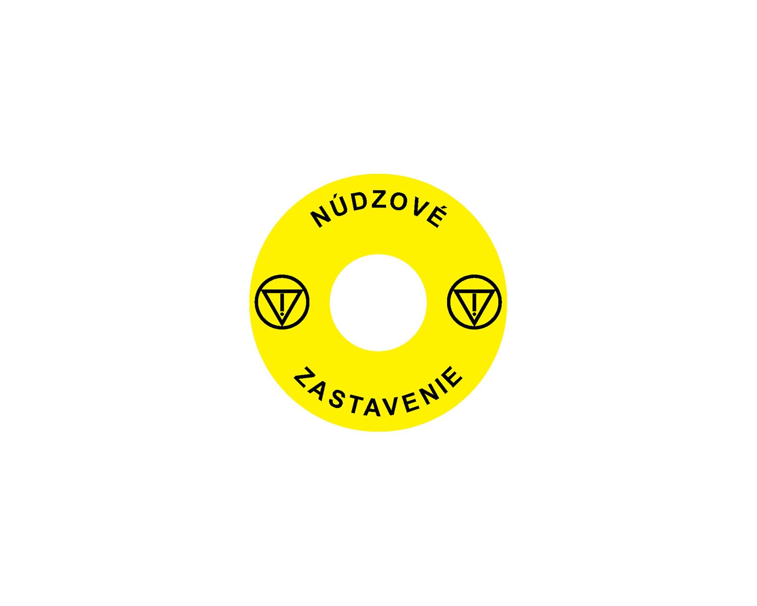 Madenr - Etiquette adhésive Ex9P1 H pour arrêt d'urgence taille 60 mm, jaune, Slovaque