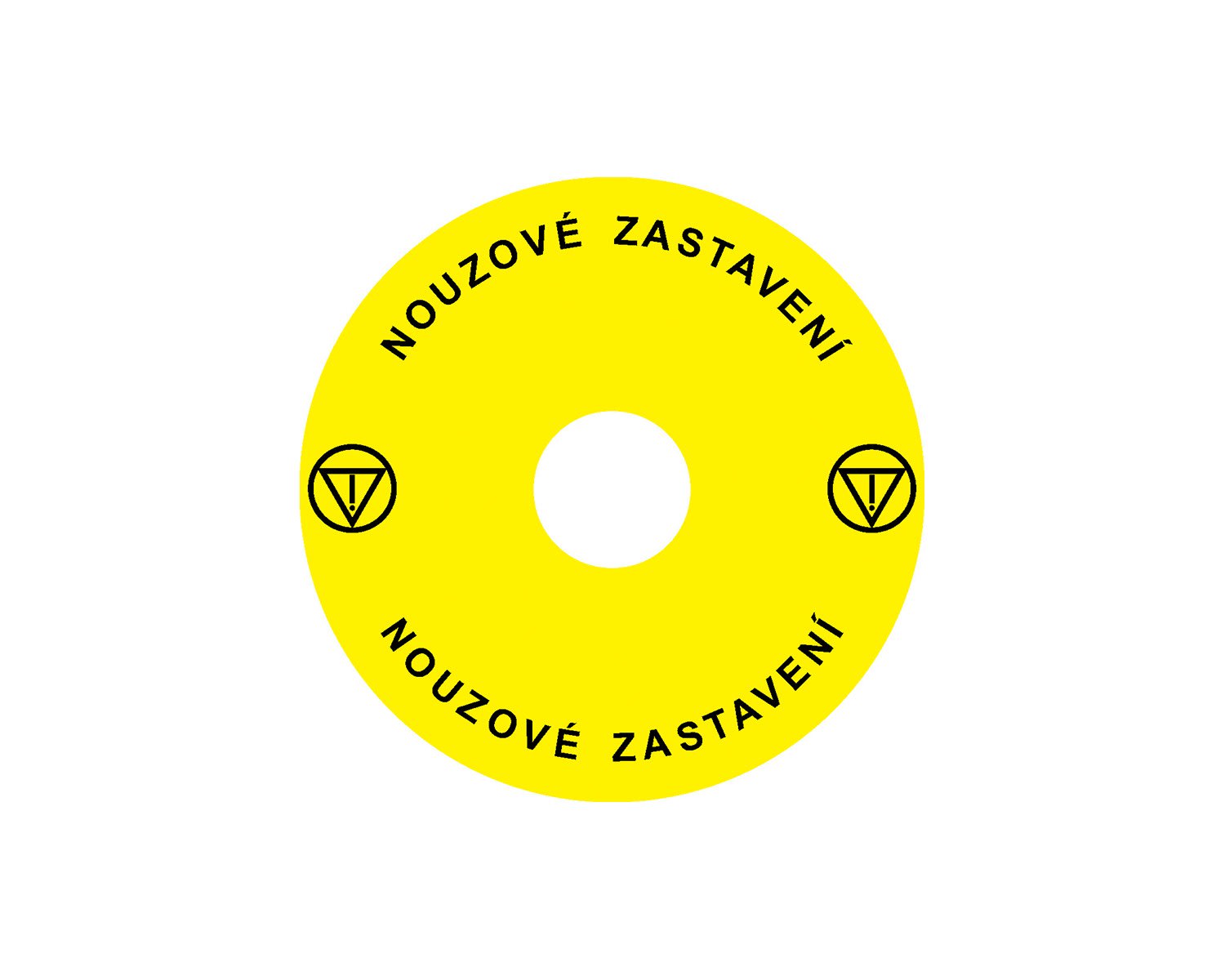 Madenr - Etiquette adhésive Ex9P1 H pour arrêt d'urgence taille 90 mm, jaune, Tchèque