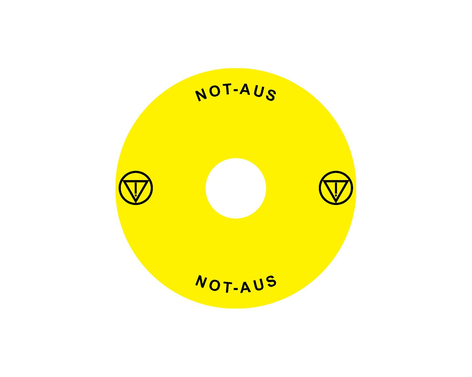 Madenr - Etiquette adhésive Ex9P1 H pour arrêt d'urgence taille 90 mm, jaune, Allemand