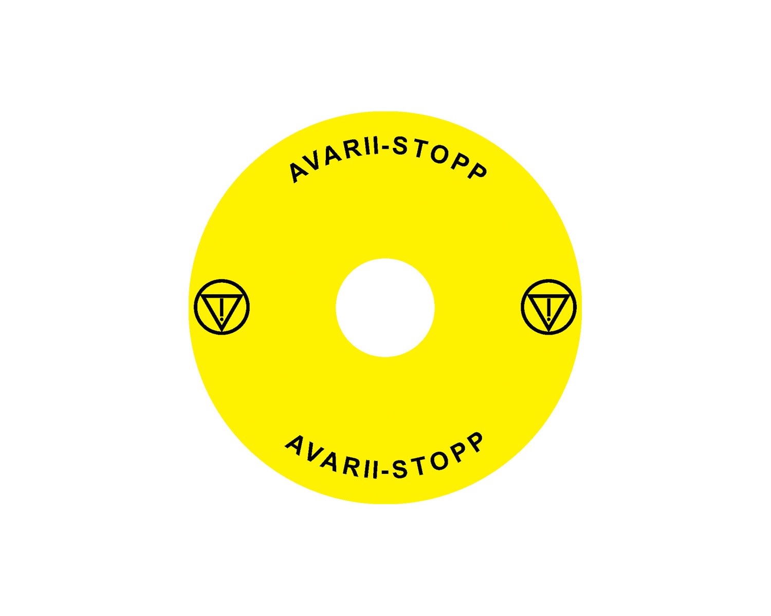 Madenr - Etiquette adhésive Ex9P1 H pour arrêt d'urgence taille 90 mm, jaune, Estonien