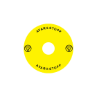 Madenr - Etiquette adhésive Ex9P1 H pour arrêt d'urgence taille 90 mm, jaune, Estonien