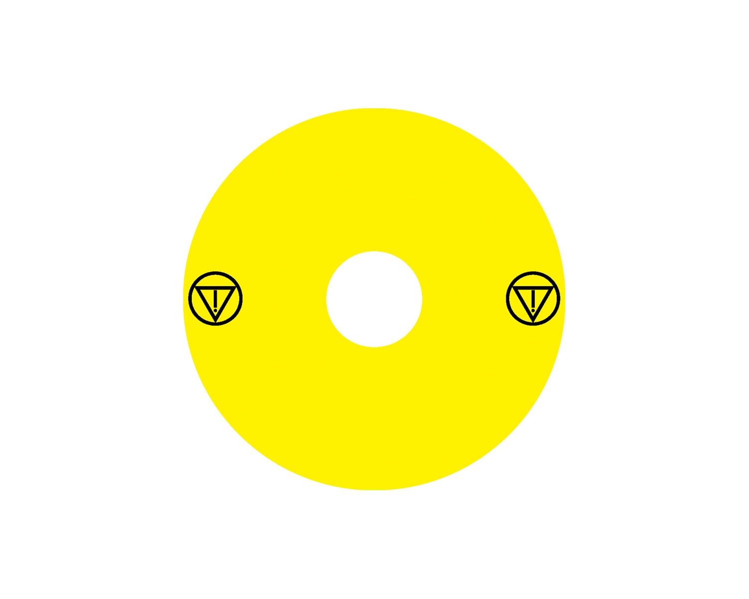 Madenr - Etiquette adhésive Ex9P1 H pour arrêt d'urgence taille 90 mm, jaune, AU