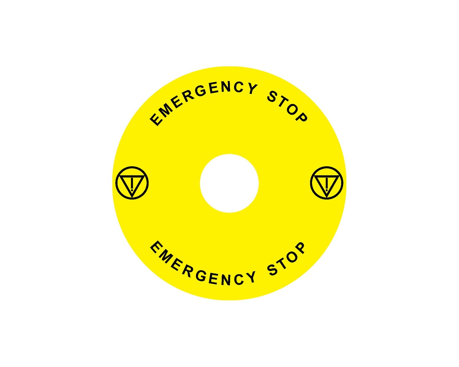 Madenr - Etiquette adhésive Ex9P1 H pour arrêt d'urgence taille 90 mm, jaune, Anglais