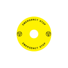 Madenr - Etiquette adhésive Ex9P1 H pour arrêt d'urgence taille 90 mm, jaune, Anglais