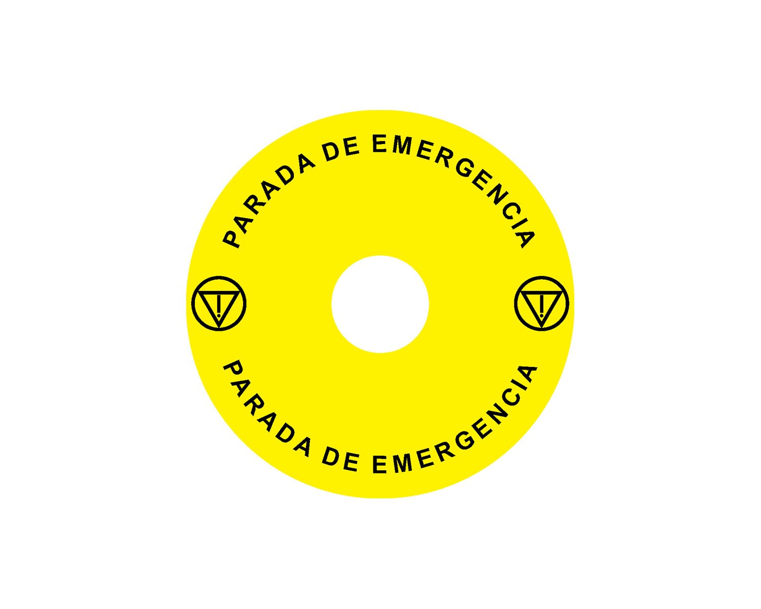 Madenr - Etiquette adhésive Ex9P1 H pour arrêt d'urgence taille 90 mm, jaune, Espagnol