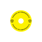 Madenr - Etiquette adhésive Ex9P1 H pour arrêt d'urgence taille 90 mm, jaune, Espagnol