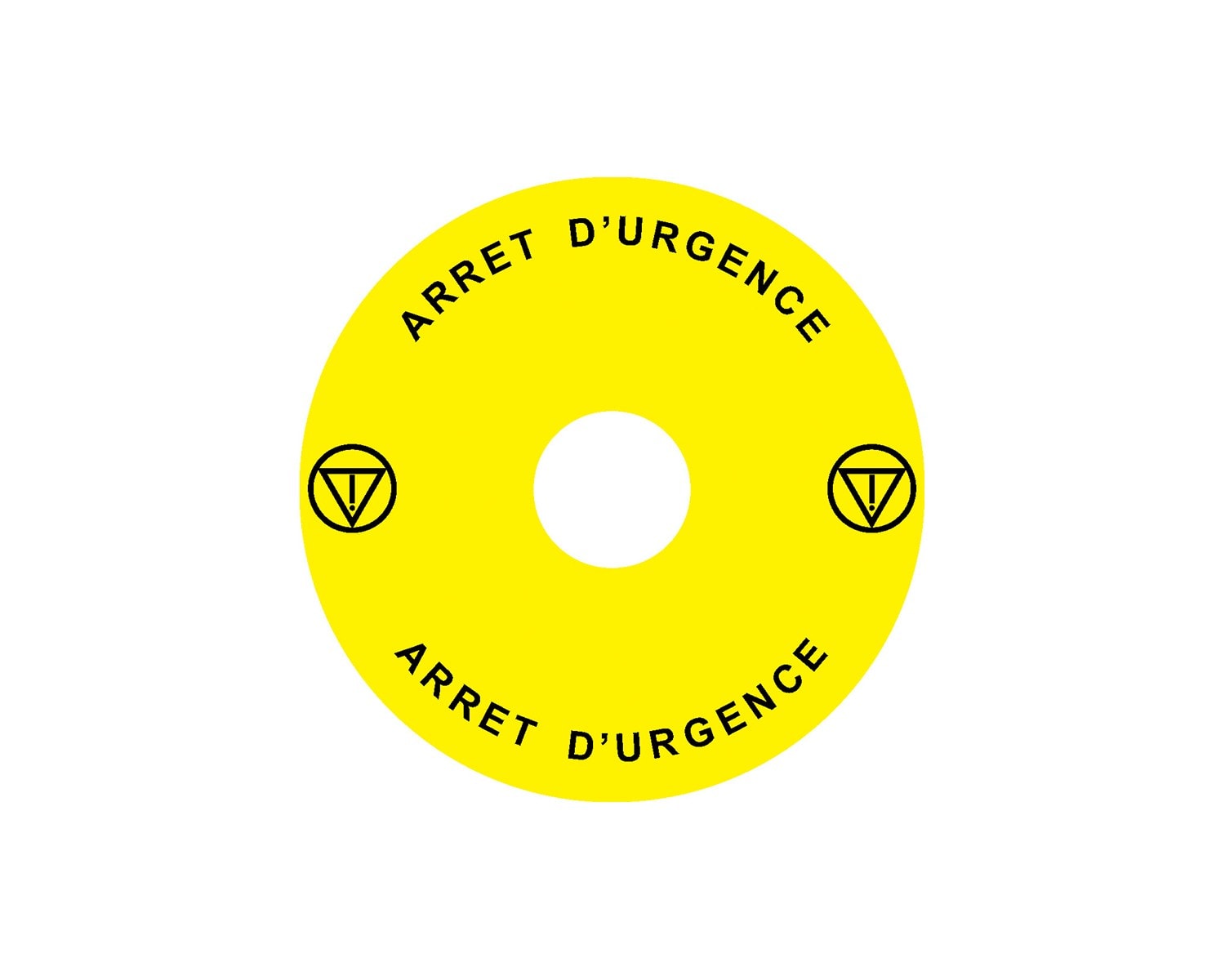 Madenr - Etiquette adhésive Ex9P1 H pour arrêt d'urgence taille 90 mm, jaune, Français