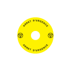 Madenr - Etiquette adhésive Ex9P1 H pour arrêt d'urgence taille 90 mm, jaune, Français