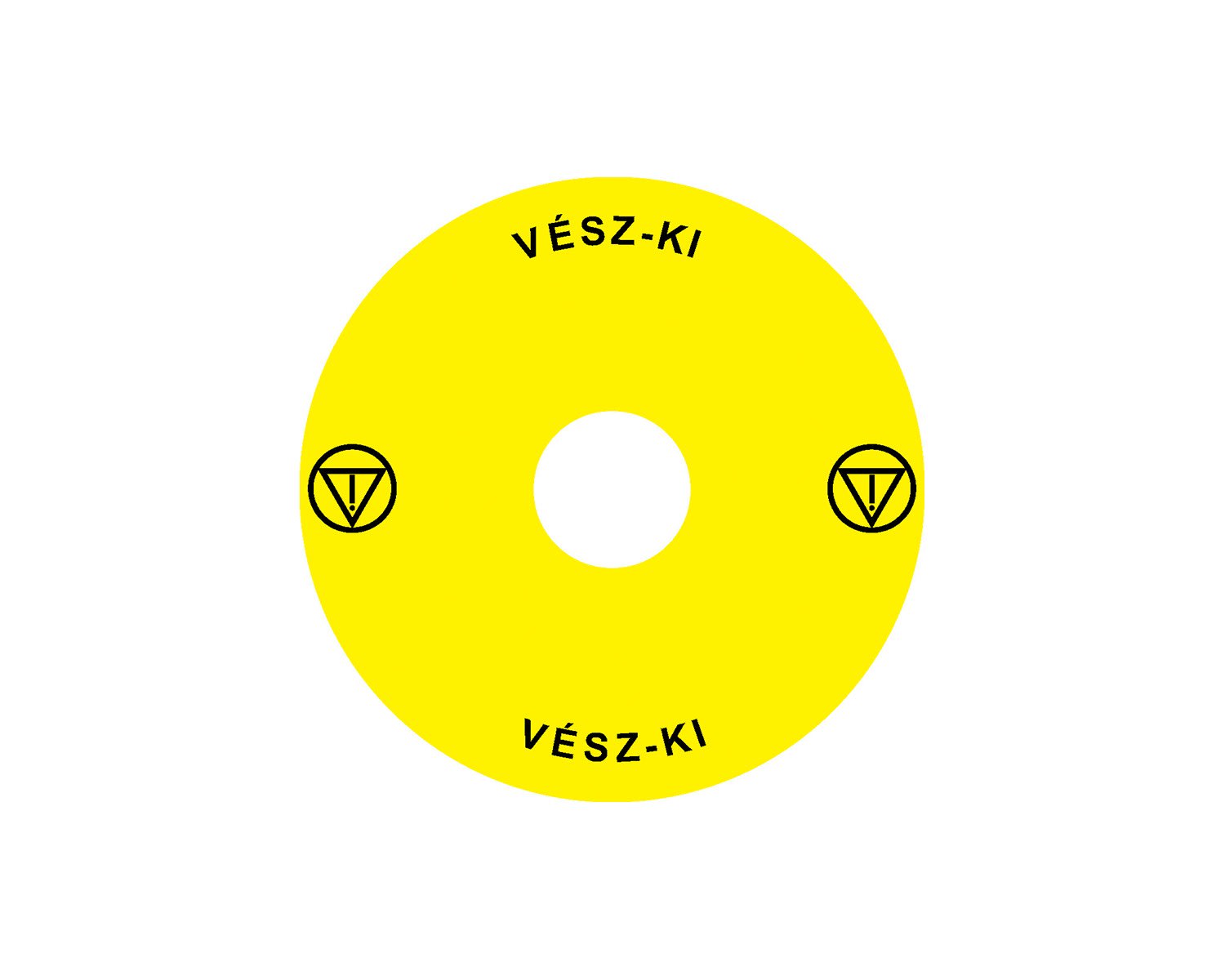 Madenr - Etiquette adhésive Ex9P1 H pour arrêt d'urgence taille 90 mm, jaune, Hongrois