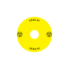 Madenr - Etiquette adhésive Ex9P1 H pour arrêt d'urgence taille 90 mm, jaune, Hongrois